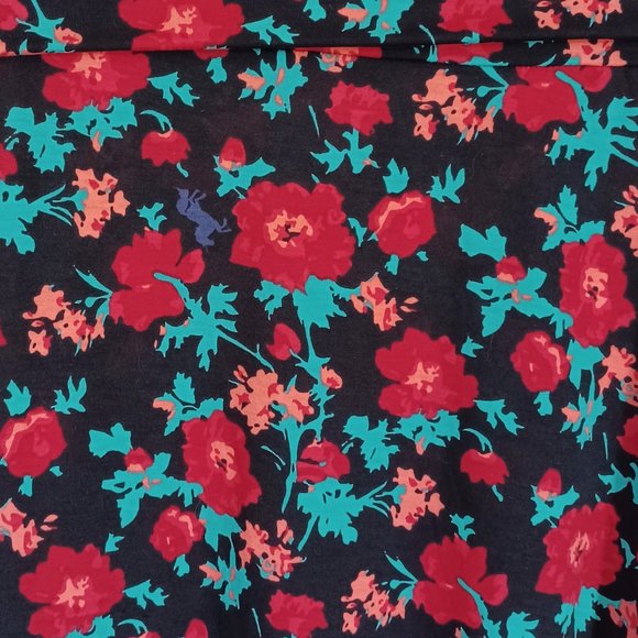 LuLaRoe Floral Black and Red Women's maxi Skirt - Picture 3 of 5